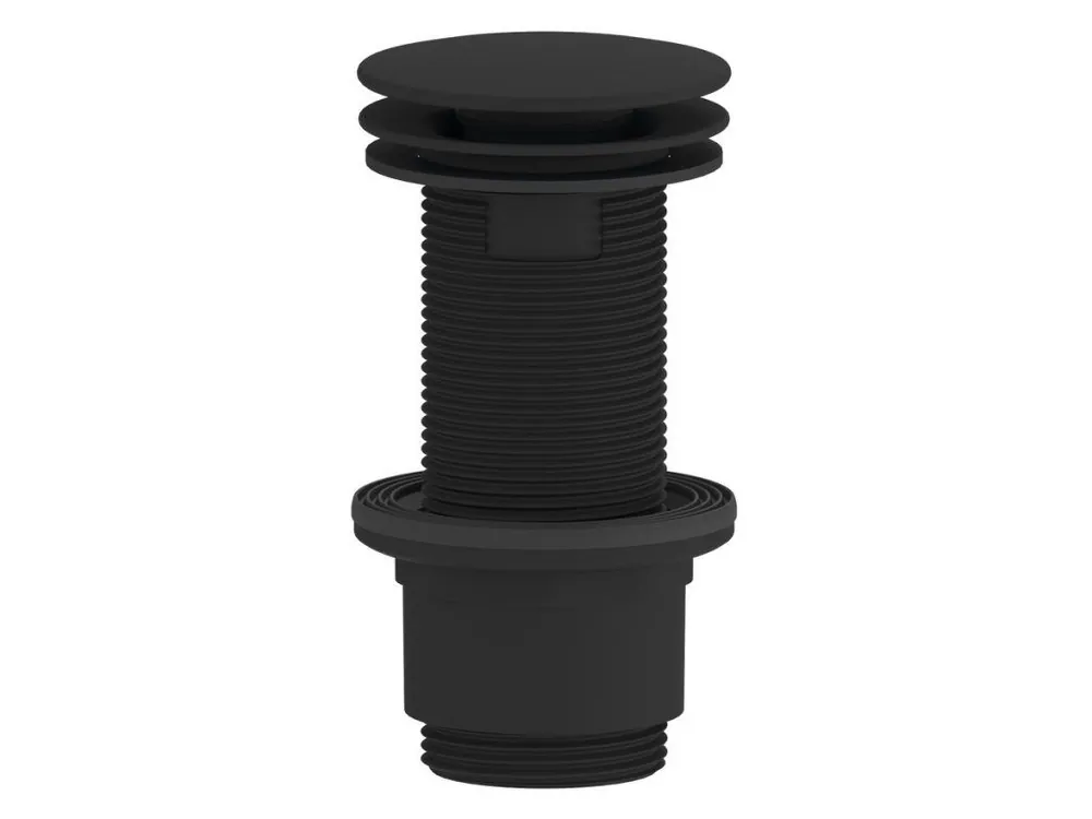 Hit Sezóny Umyvadlová výpust 5/4“, neuzavíratelná, velká zátka, 10-80mm, ABS/černá mat