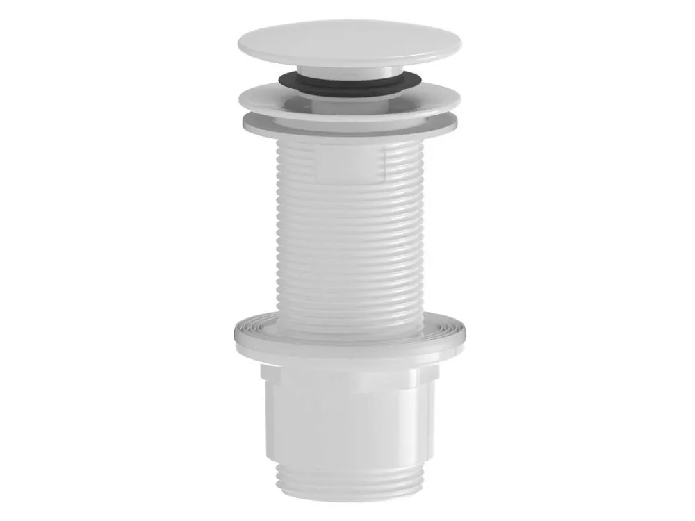 Umyvadlová výpust 5/4“, click-clack, velká zátka, 10-80mm, ABS/bílá Sleva