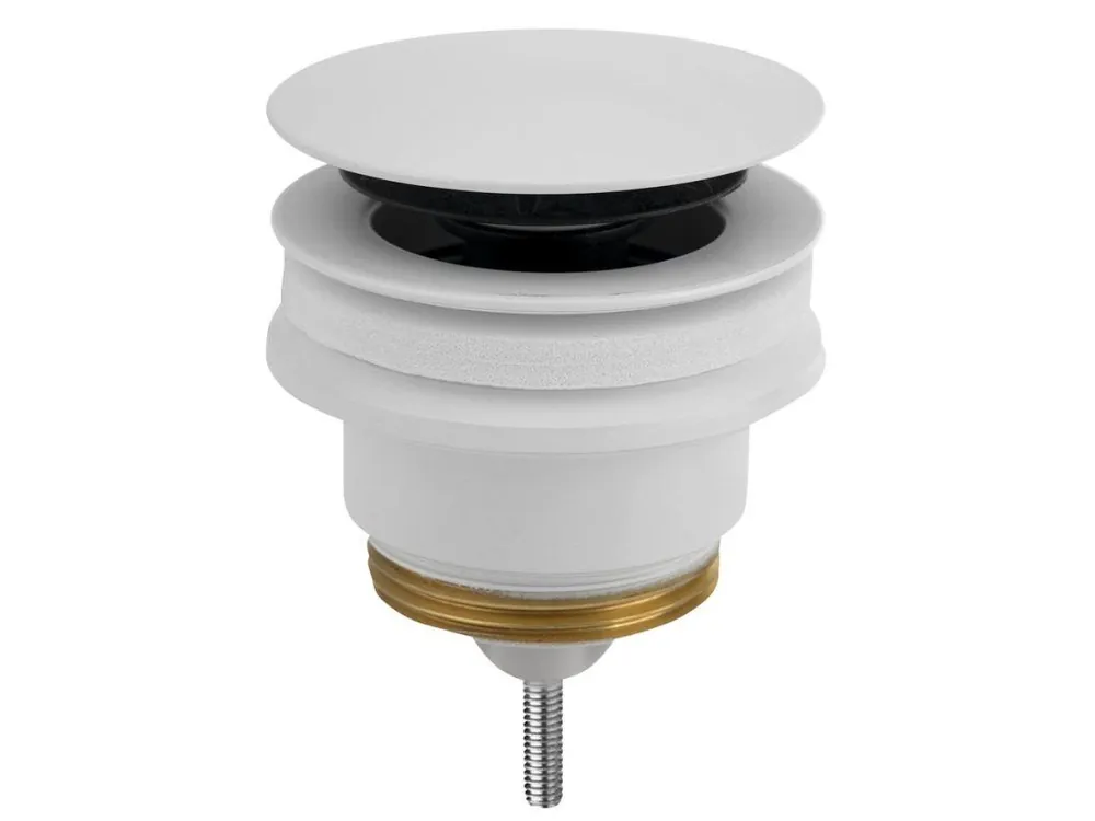 Kup Teď Umyvadlová výpust 5/4“, click-clack, velká zátka, 10-45mm, bílá mat