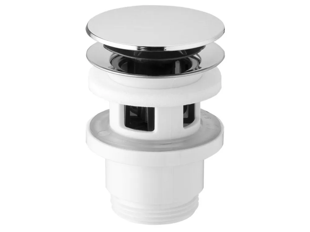 Umyvadlová výpust 5/4“, click-clack, velká zátka, 32-52mm, ABS/chrom Cenový Hit