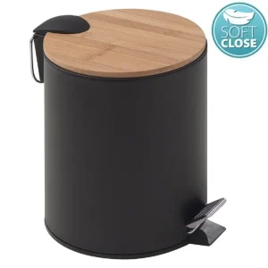 Akce KENTA odpadkový koš 3l, Soft Close, černá mat/bambus