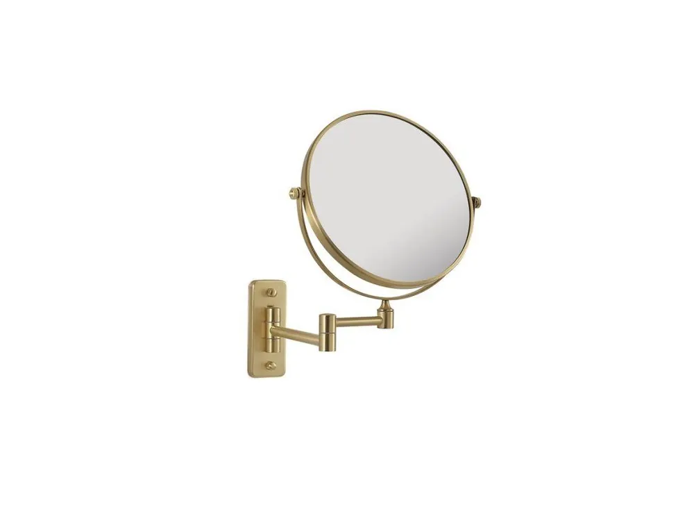 Must-Have GAIA kosmetické zrcátko závěsné, Ø 180mm, oboustranné, zlato mat
