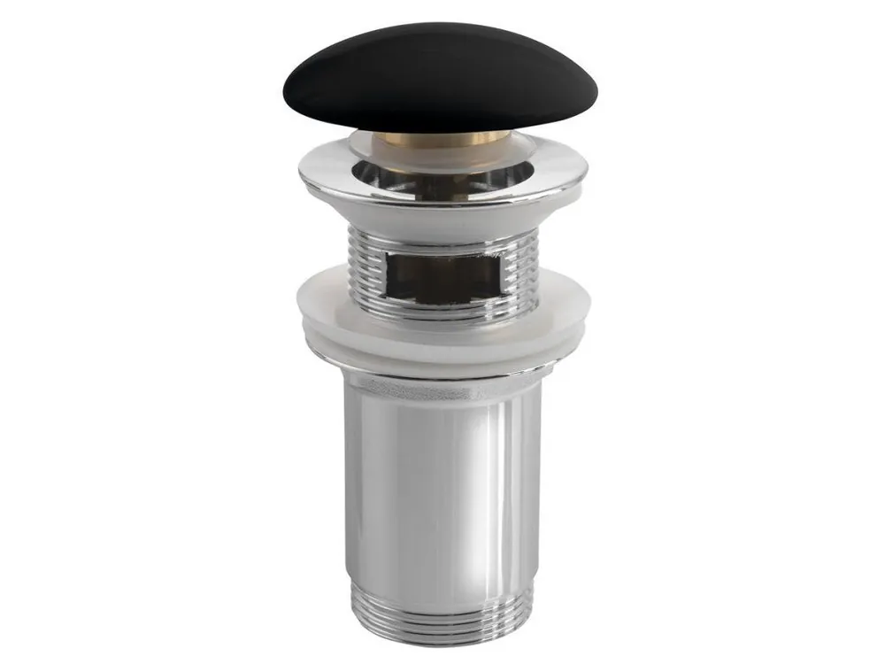 Ověřený Umyvadlová výpust 5/4“, click-clack, keramická zátka, 10-50mm, černá mat