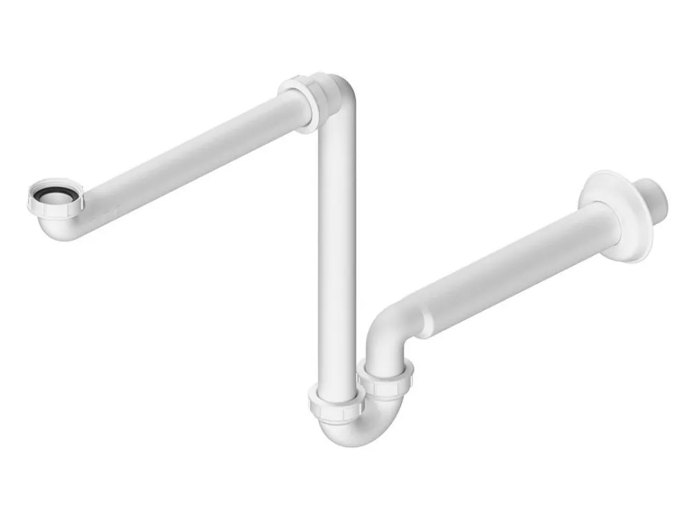 Značkový Umyvadlový sifon šetřící místo 5/4", DN32, bílá