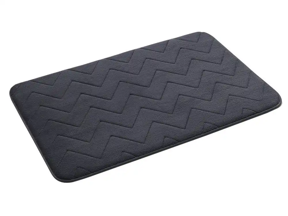 MOUSSE koupelnová předložka, 50x80cm, 100% polyester, protiskluz, antracit Dokud Zásoby Vydrží