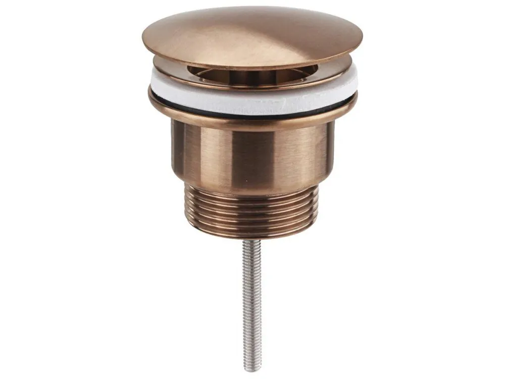Umyvadlová výpust 5/4“, neuzavíratelná, velká krytka, tl.10-55mm, měď mat Výprodej