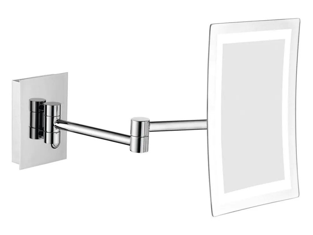 Víkendová Akce Kosmetické zrcátko s LED osvětlením, hranaté, chrom