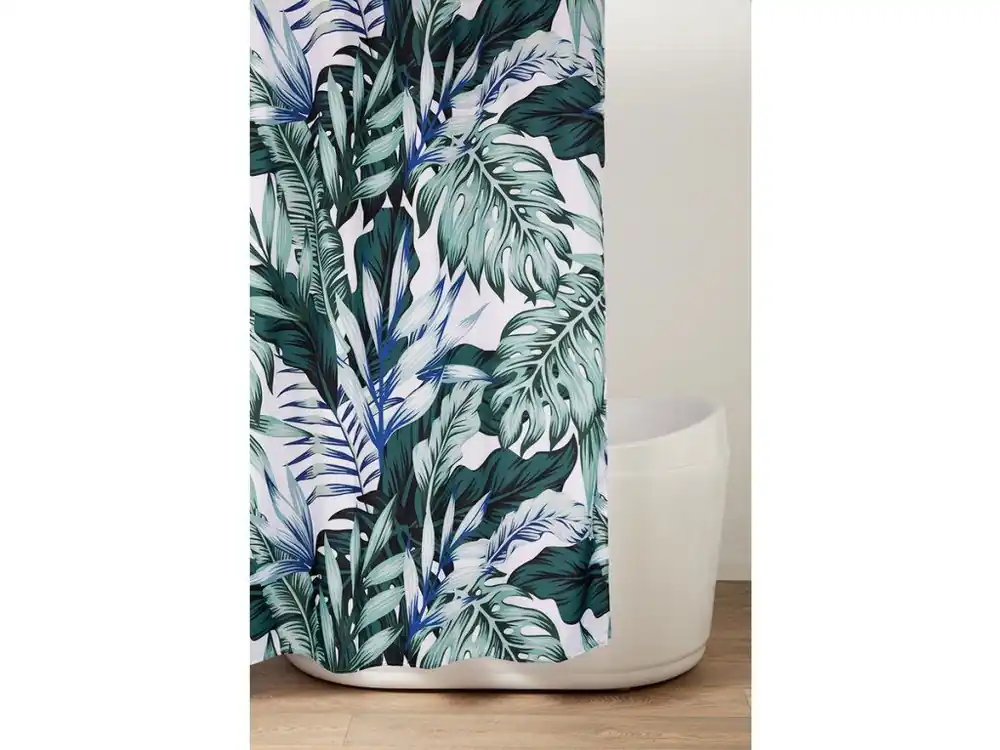 Super Cena Sprchový závěs 180x200cm, polyester, zelené listy