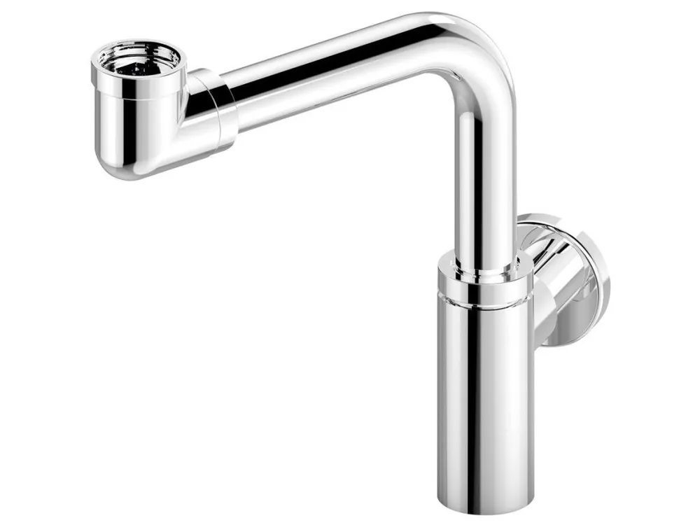 Umyvadlový sifon šetřící místo, 5/4" odpad 32mm, kulatý, chrom Akce