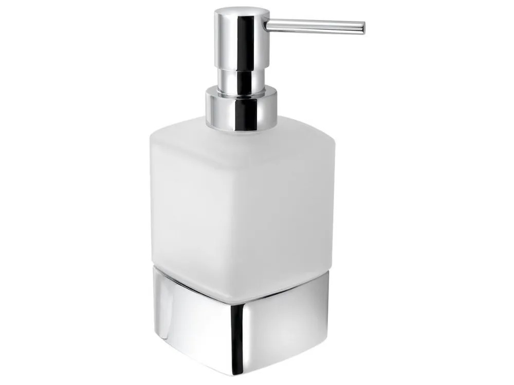 Bezpečná Platba LOUNGE dávkovač mýdla na postavení, 280 ml, mléčné sklo, chrom