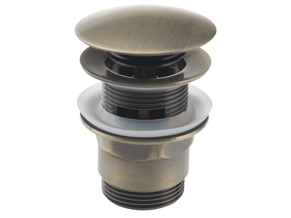 Nejlepší Volba Umyvadlová výpust 5/4“, click-clack, velká zátka, tl.30-45mm, tmavý bronz