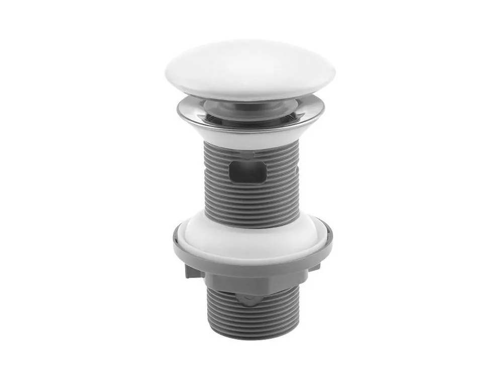 Akční Cena Umyvadlová výpust 5/4“ pro přepad, click-clack, keramická zátka, tl.20-70mm, bílá
