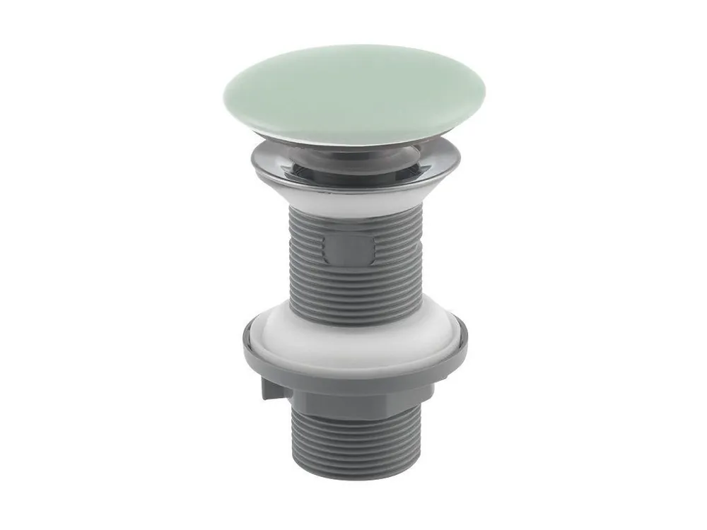 Zlevněný Umyvadlová výpust 5/4“, click-clack, keramická zátka, tl.20-70mm, zelená mint