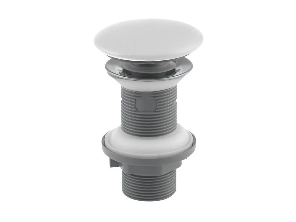 Umyvadlová výpust 5/4“, click-clack, keramická zátka, tl.20-70mm, bílá mat Omezená Nabídka