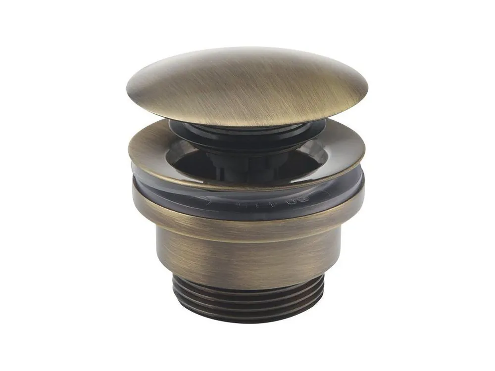 Expresní Doručení Umyvadlová výpust 5/4“, tichý click-clack, velká zátka, tl.5-65mm, bronz
