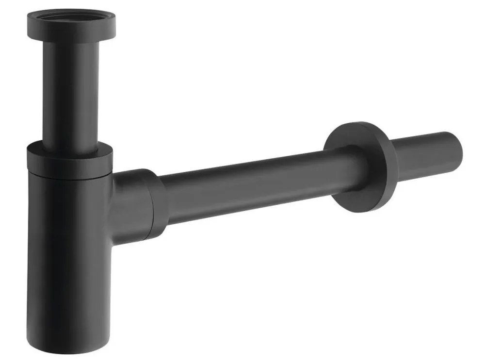 Umyvadlový sifon 5/4", odpad 32mm, kulatý, černá mat Nízká Cena