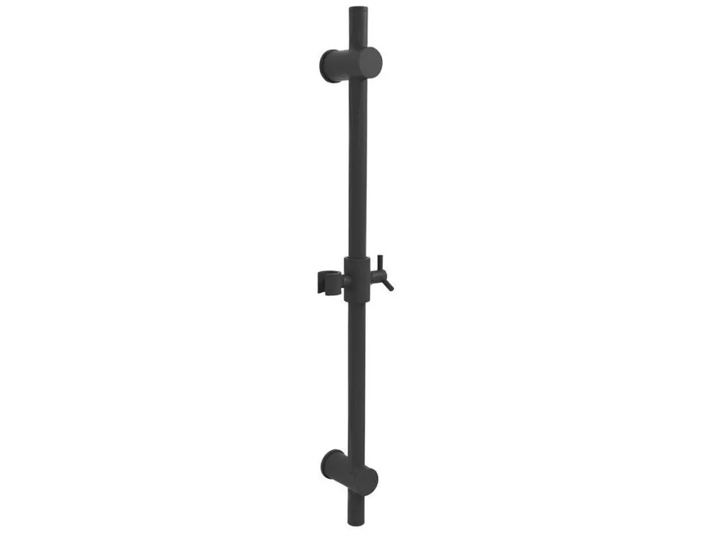 Výprodej Sprchová tyč, posuvný držák, kulatá, 700mm, černá mat
