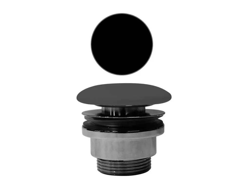 GSI umyvadlová výpust 5/4“, neuzavíratelná, tl.5-65 mm, keramická krytka, černá mat Koupit Online