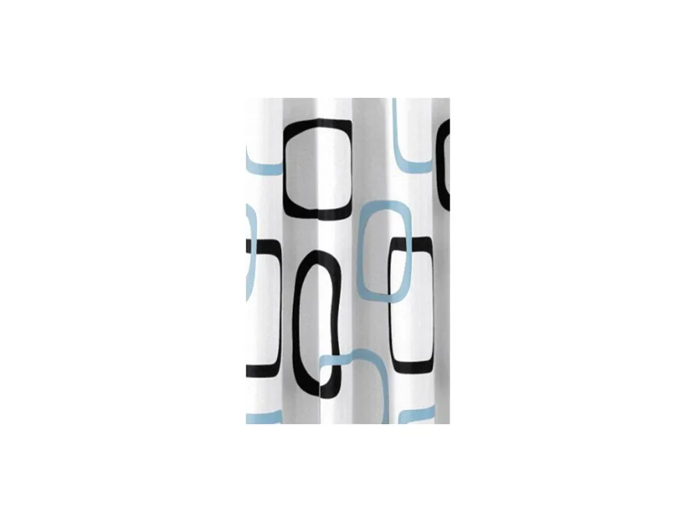 Originální Aqualine sprchový závěs 180x200cm, polyester, bílá/černá/modrá