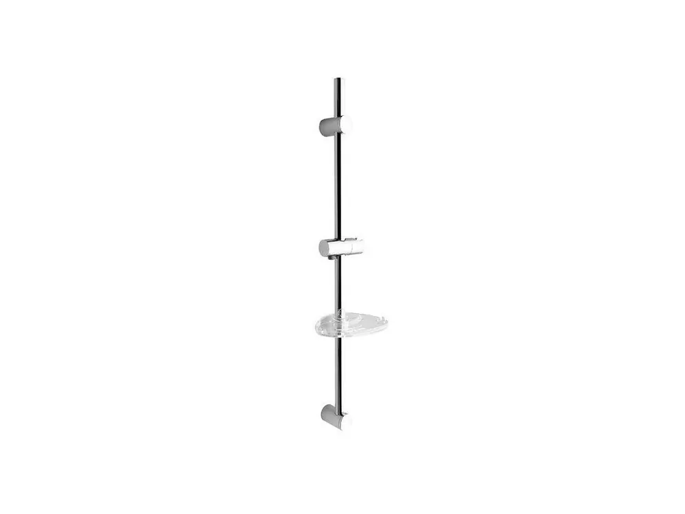 Sprchová tyč s mýdlenkou, posuvný držák, 810mm, chrom (nastavitelná rozteč) Levný