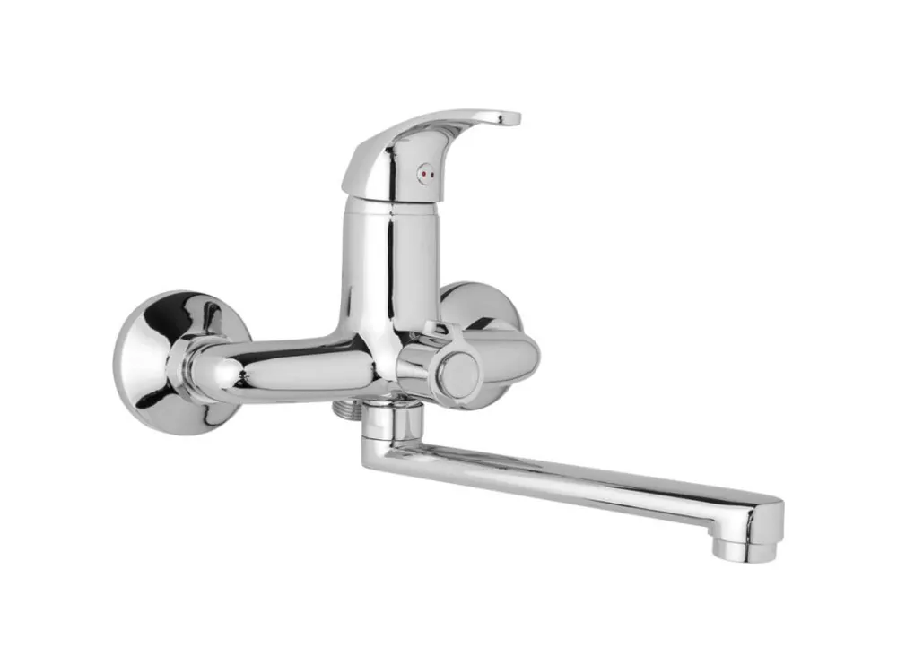 Nástěnná umyvadlová a sprchová baterie SLIM, rozteč 150 mm, otočný přepínač v těle, bez příslušenství, ramínko 200 mm Must-Have