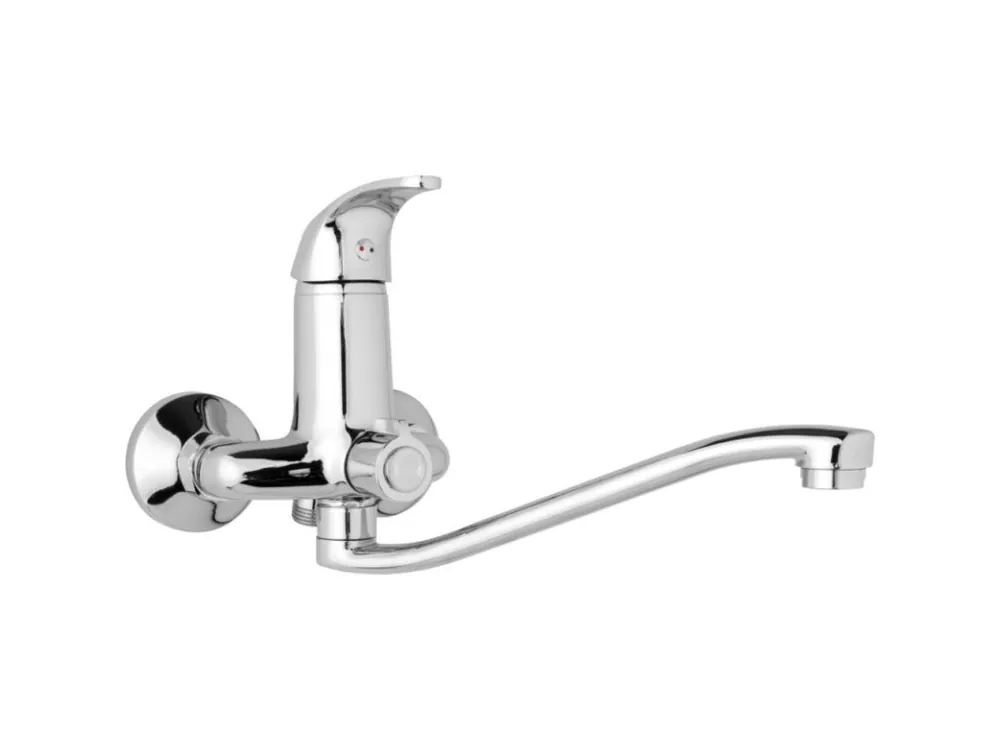 Poslední Šance Nástěnná umyvadlová a sprchová baterie SLIM, rozteč 100 mm, otočný přepínač v těle, bez příslušenství, S ramínko 300 mm