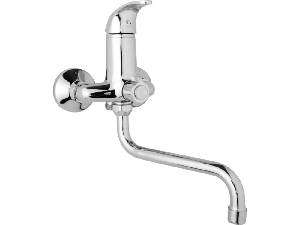 Doprava Zdarma Nástěnná umyvadlová a sprchová baterie SLIM, rozteč 100 mm, otočný přepínač v těle, bez příslušenství, trubkové ramínko 200 mm