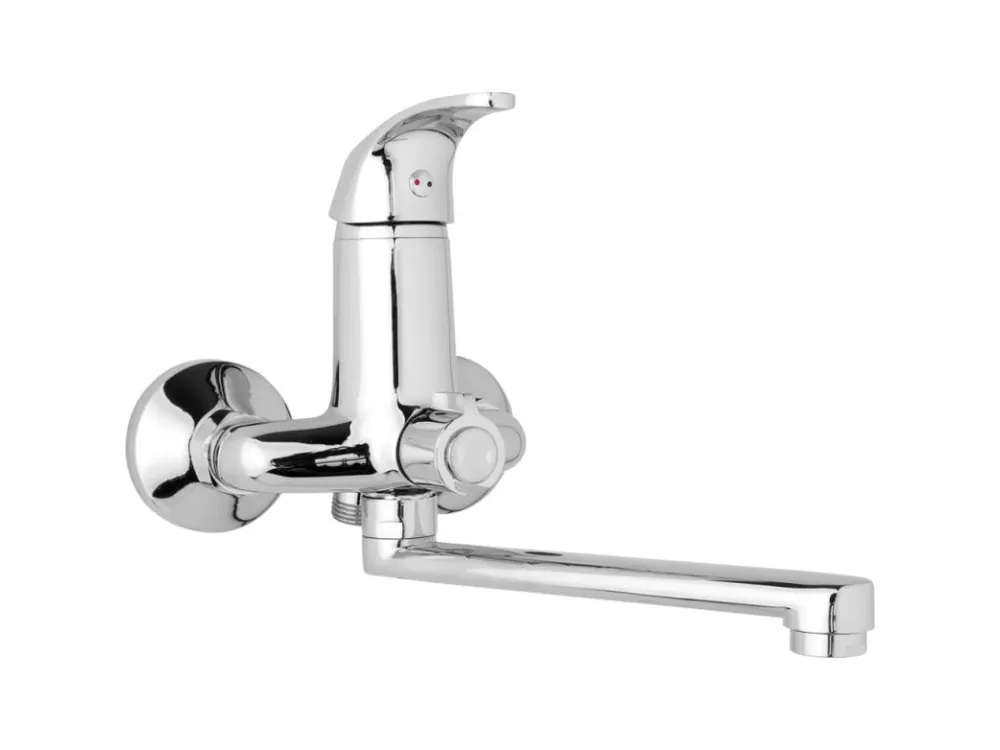 JB Sanitary umyvadlová a sprchová baterie bez příslušenství 100 mm SLIM A10 34 10, otočný přepínač v těle, ramínko 300 mm, chrom Autentický