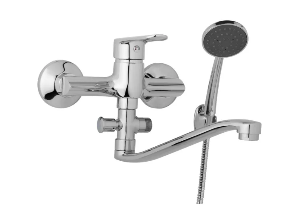 Speciální Cena Nástěnná umyvadlová a sprchová baterie FINERY, rozteč 150 mm, s příslušenstvím, ramínko 300 mm