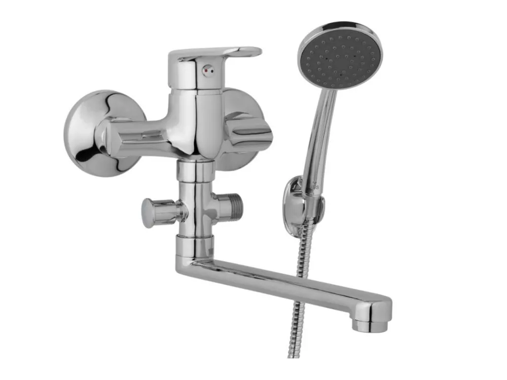 Nejprodávanější Nástěnná umyvadlová a sprchová baterie FINERY, rozteč 100 mm, s příslušenstvím, ramínko 300 mm