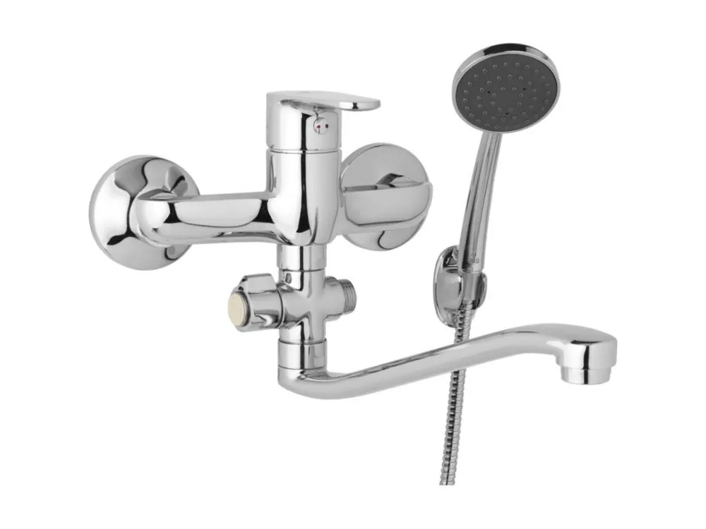 JB Sanitary nástěnná umyvadlová a sprchová baterie TIRA D10 37 21 rozteč 150 mm, otočný přepínač, s příslušenstvím, S ramínko 250 mm Levný