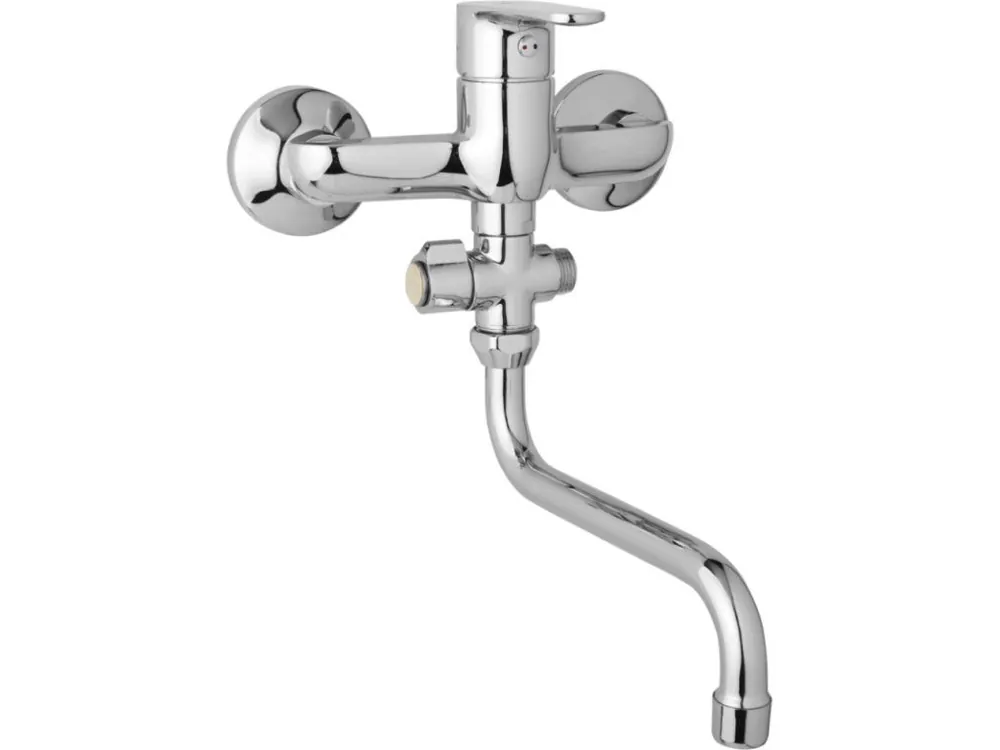 Kup Teď JB Sanitary nástěnná umyvadlová a sprchová baterie TIRA D10 37 30 rozteč 150 mm, otočný přepínač, bez příslušenství, trubkové ramínko 200 mm