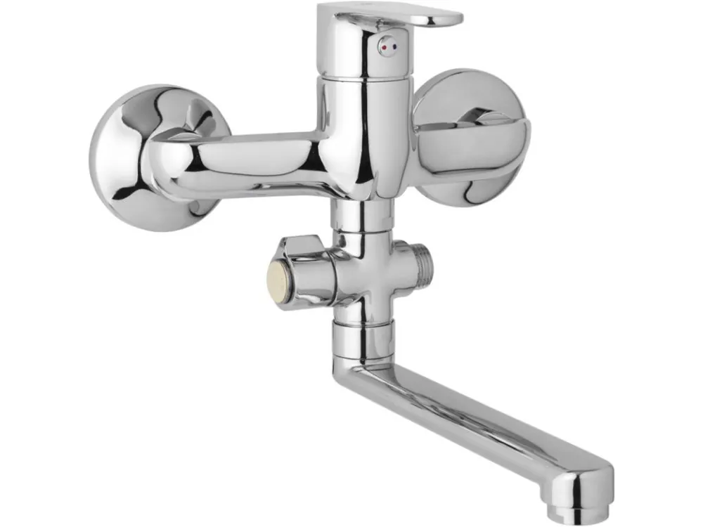 JB Sanitary nástěnná umyvadlová a sprchová baterie TIRA D10 37 00 rozteč 150 mm, otočný přepínač, bez příslušenství, ramínko 200 mm Bezpečná Platba