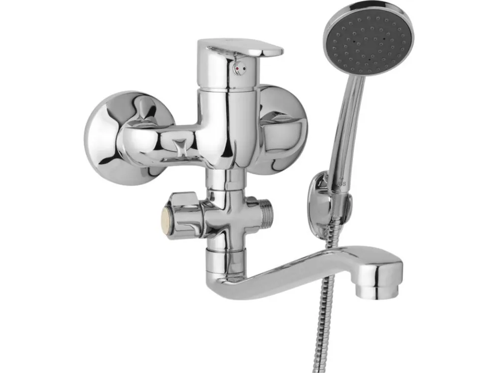 JB Sanitary nástěnná umyvadlová a sprchová baterie TIRA D10 32 41 rozteč 100 mm, otočný přepínač, s příslušenstvím, S ramínko 300 mm Odeslání Ihned