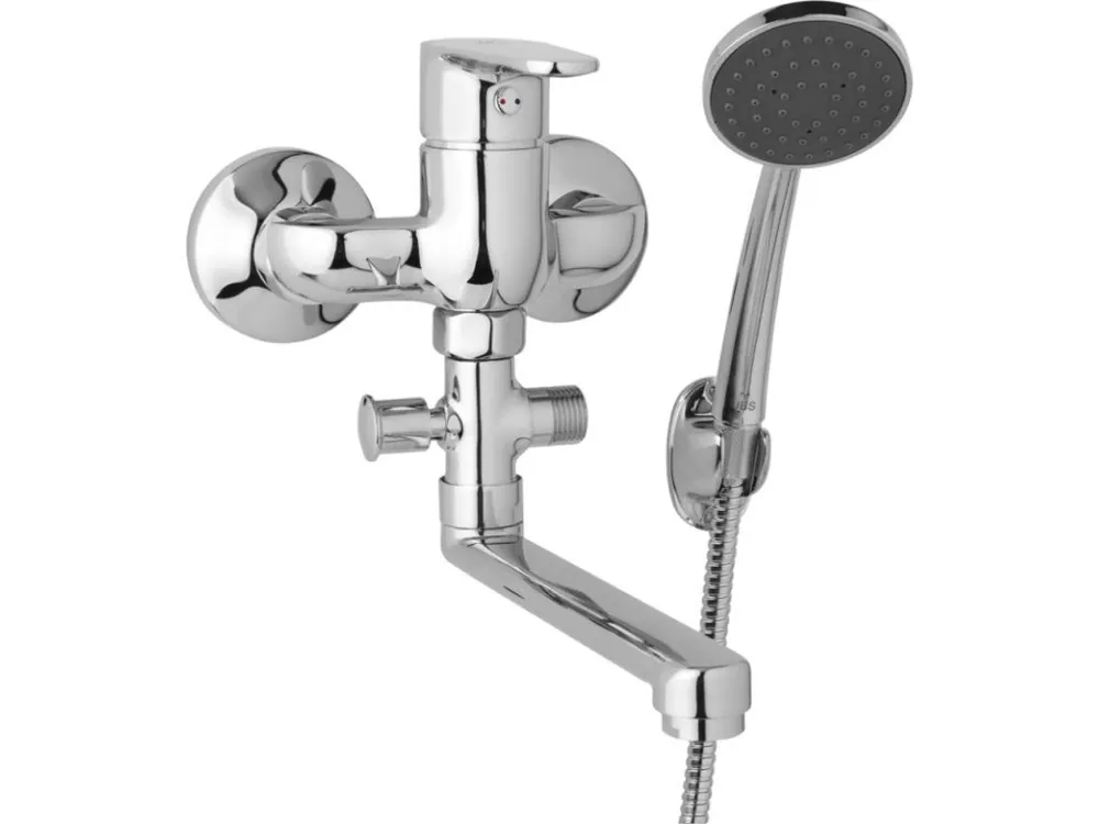 Horká Nabídka JB Sanitary nástěnná umyvadlová a sprchová baterie TIRA D10 31 01 rozteč 100 mm s příslušenstvím, ramínko 200 mm