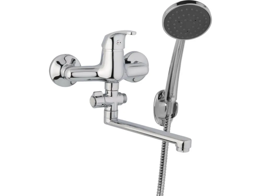 JB Sanitary nástěnná umyvadlová a sprchová baterie SLIM A10 37 11 rozteč 150 mm, otočný přepínač, s příslušenstvím, ramínko 300 mm Vysoce Kvalitní