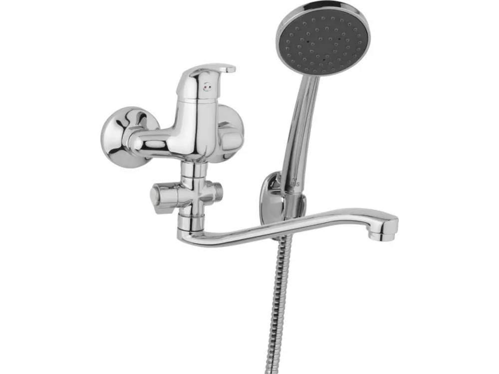 Odeslání Ihned JB Sanitary nástěnná umyvadlová a sprchová baterie SLIM A10 32 21 rozteč 100 mm, otočný přepínač, s příslušenstvím, S ramínko 250 mm