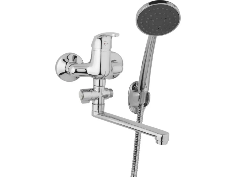 JB Sanitary nástěnná umyvadlová a sprchová baterie SLIM A10 32 01 rozteč 100 mm, otočný přepínač, s příslušenstvím, ramínko 200 mm Cenový Hit