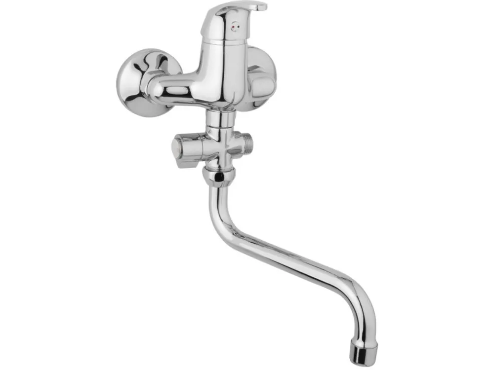 Akční Cena JB Sanitary nástěnná umyvadlová a sprchová baterie SLIM A10 32 50 rozteč 100 mm, otočný přepínač, bez příslušenství, trubkové ramínko 300 mm