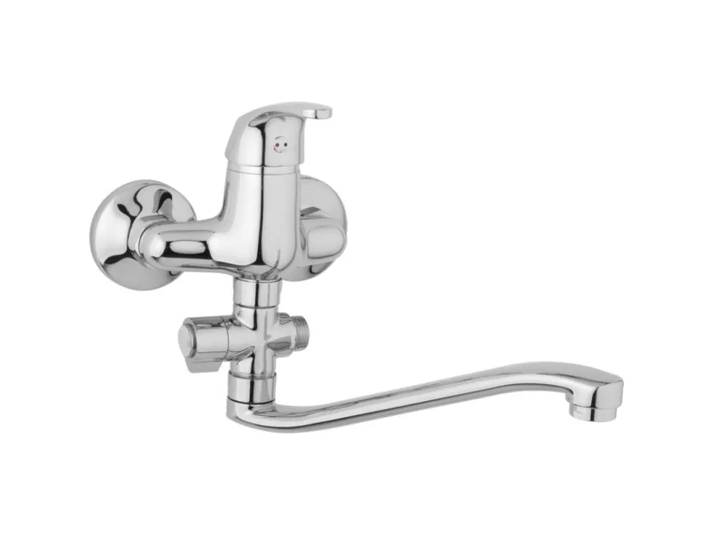 Přímo Od Výrobce JB Sanitary nástěnná umyvadlová a sprchová baterie SLIM A10 32 20 rozteč 100 mm, otočný přepínač, bez příslušenství, S ramínko 250 mm