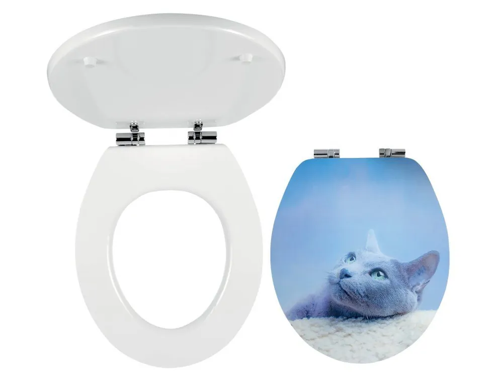 Novaservis WC Sedátko, MDF s potiskem WC/SOFT3D, panty kov-chrom Zlevněný