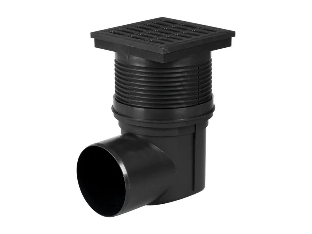 Enpro kanalizační vpusť boční D 110 mm, suchá klapka, plastová mřížka, černá Akční Nabídka