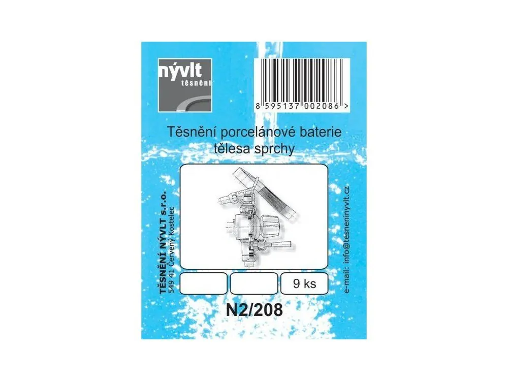 Časově Omezené Sada - těsnění porcelánové baterie; 9 ks - N2/208