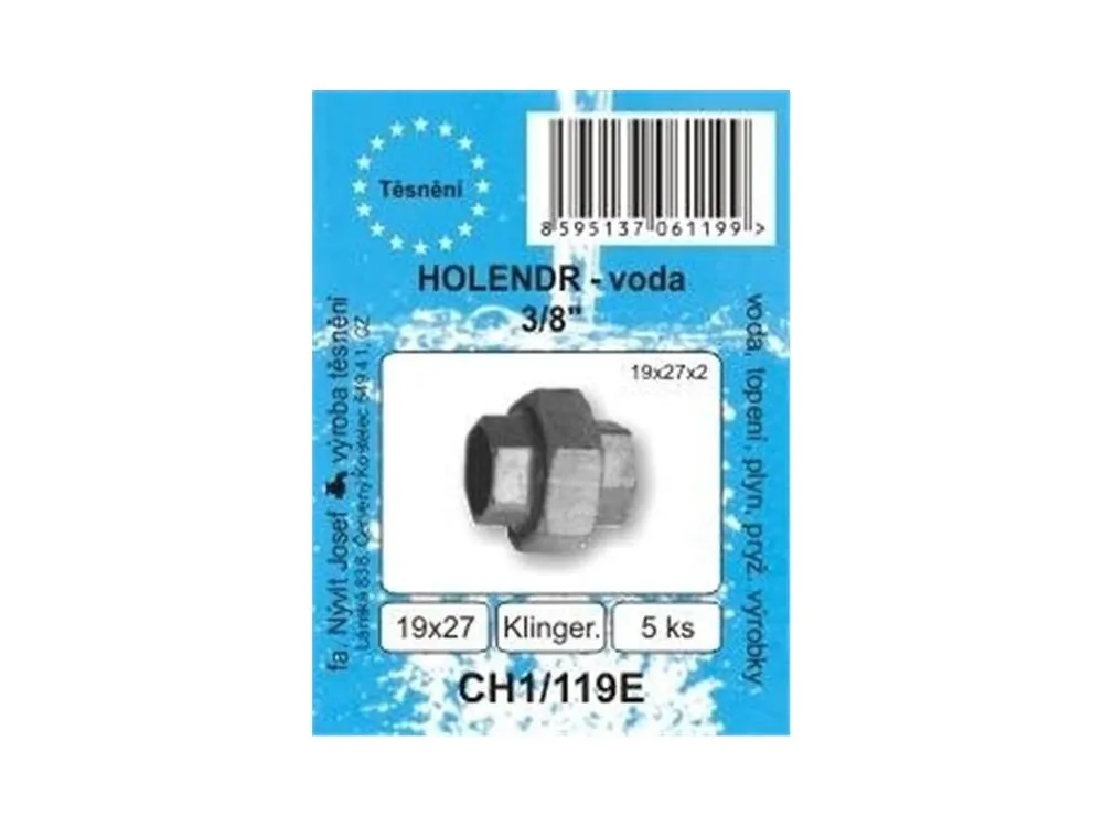 SADA - těsnění ploché - bezazbest - holendr 3/8" - 19 x 27 x 2 mm - CH1/119E Akce