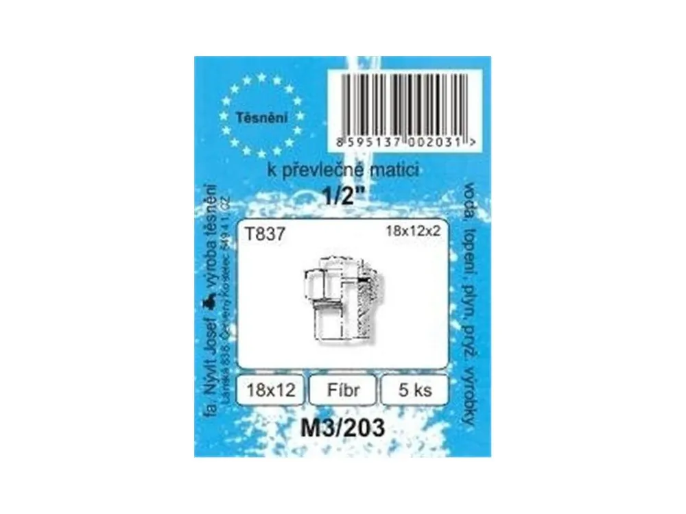 SADA - ploché těsnění - fíbr - 1/2" - 18 x 12 x 2 mm - M3/203 Přímo Od Výrobce
