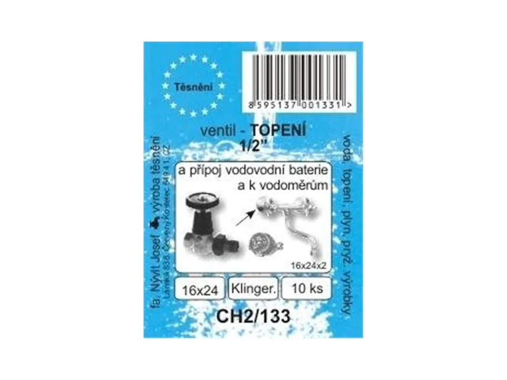 SADA - ploché těsnění - bezazb. - 1/2" ventil - 16 x 24 x 2 mm - CH2/133 Kup Teď